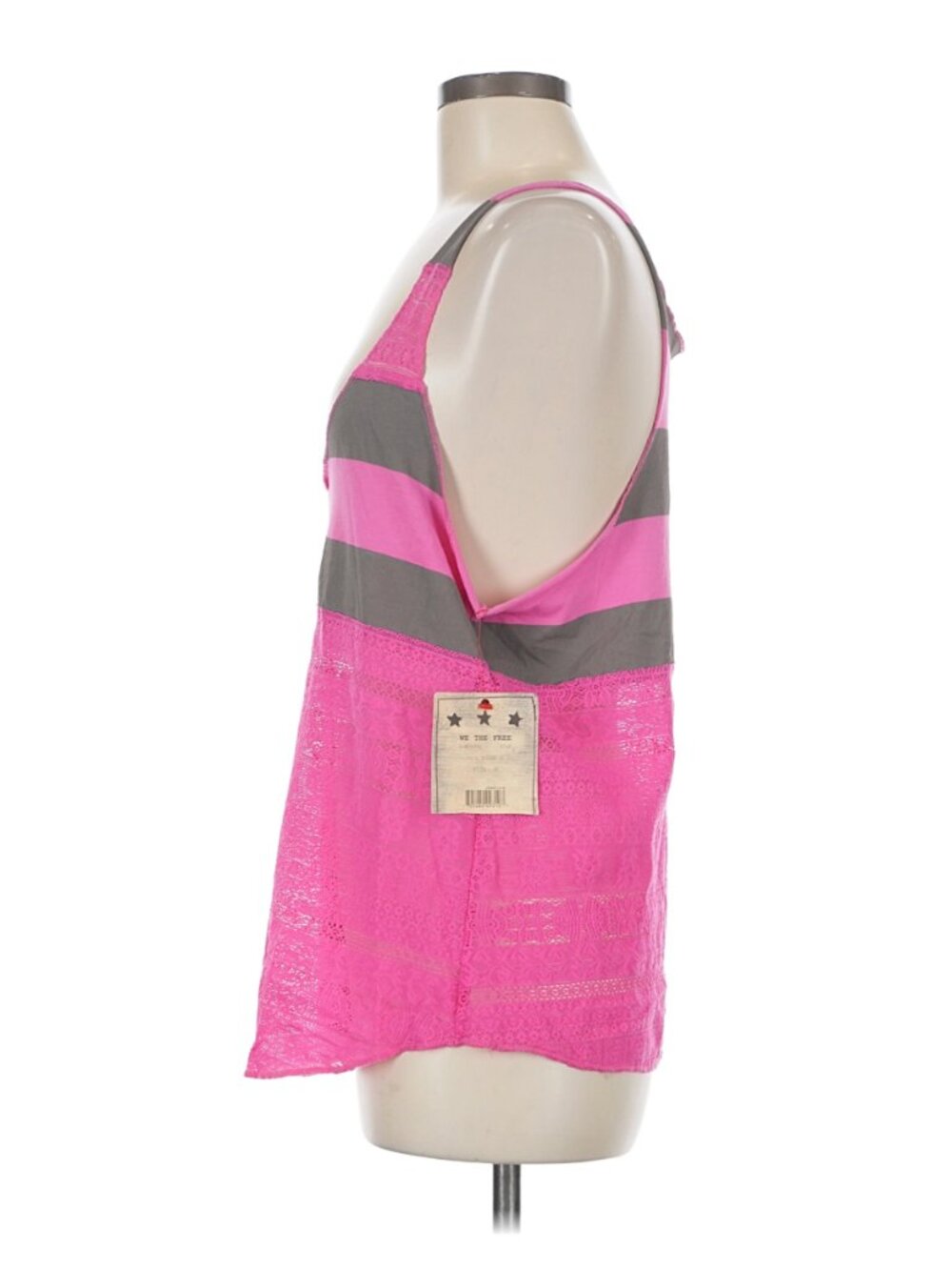 We The Free (Free People) Scoop Neck Knit and Lace Racerback Tank Top - NWT - Picture 5 of 9